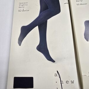 a new day Deep Blue Opaque Tights